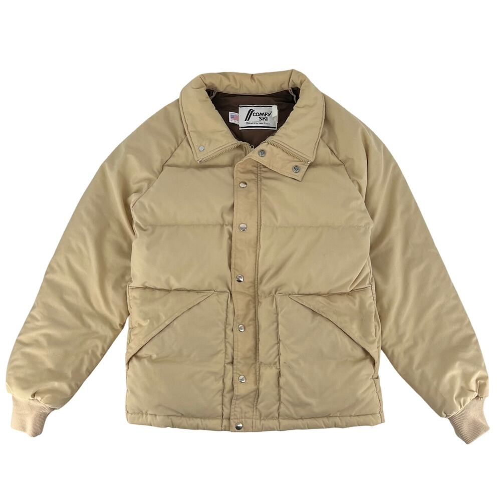 90s tan ski puffer jacket 1990s vintage